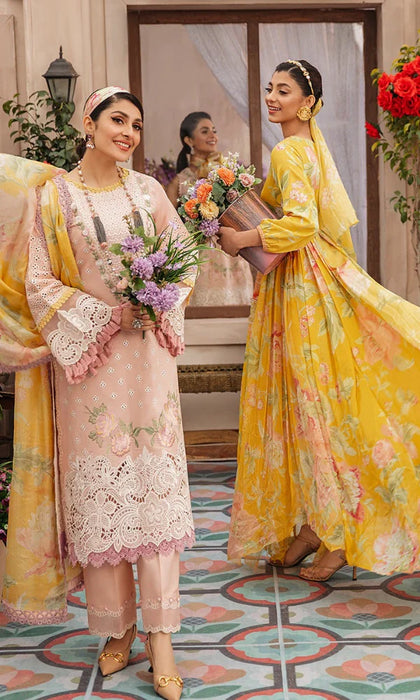 Mushq - 3PC Chicken Kari Heavy Embroidered Lawn Suit -NAB#6934