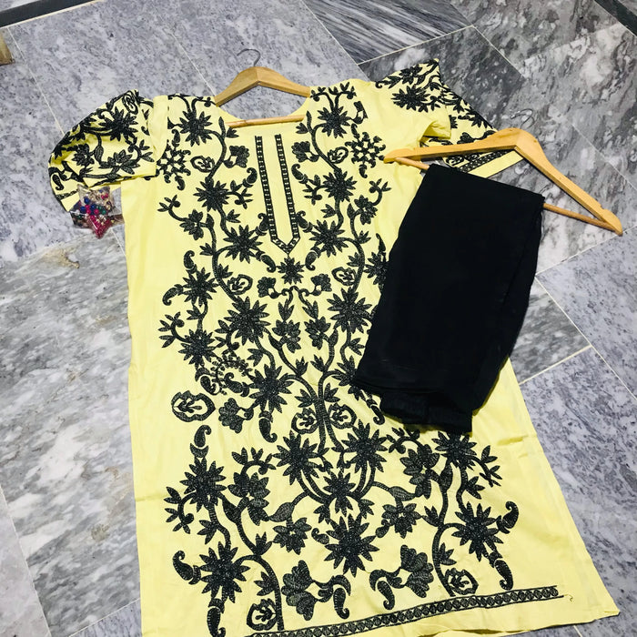 Ready to Wear | Heavy Embroidered Lawn Dress NMG#215