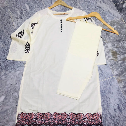 Ready to Wear | Heavy Embroidered Lawn Dress NMG#216