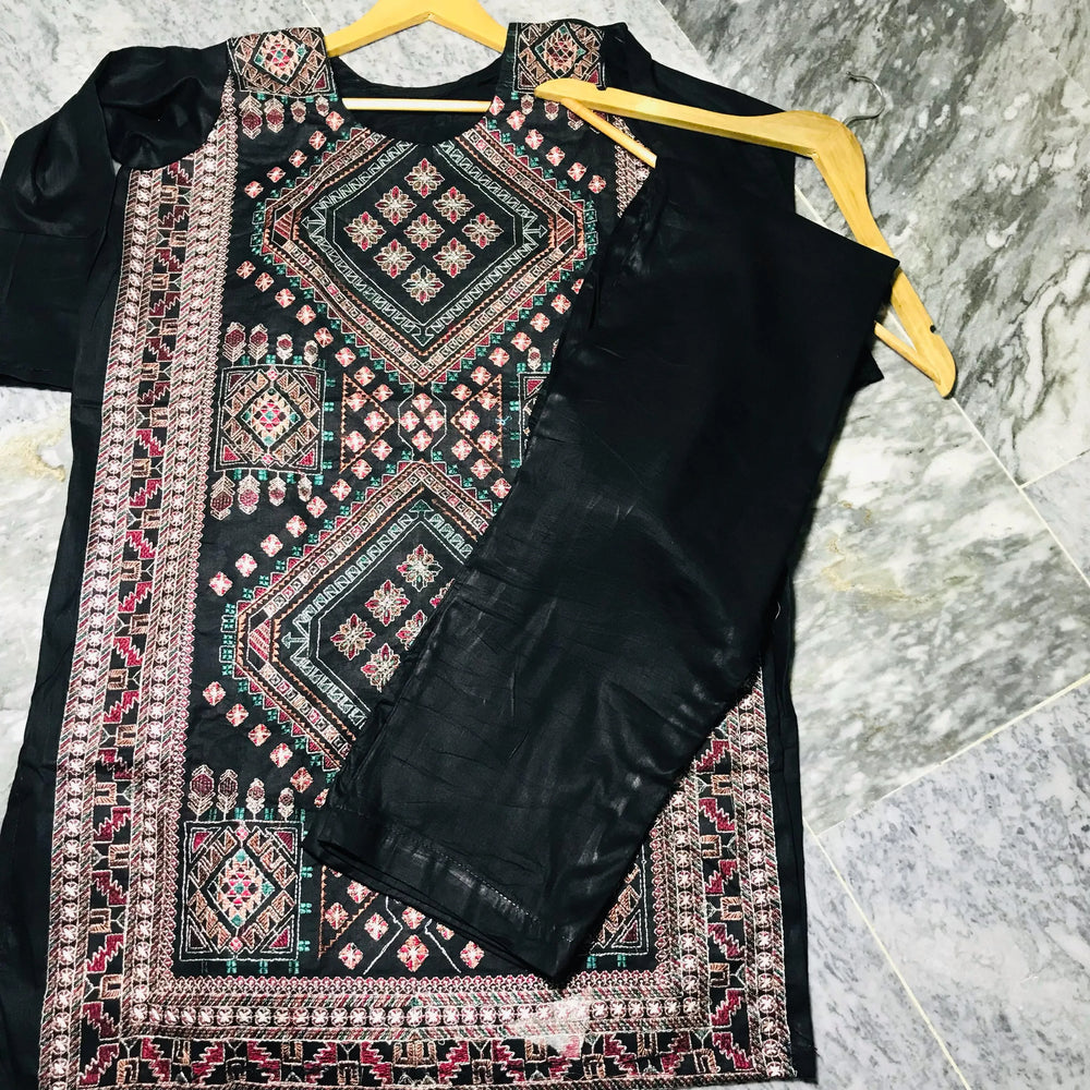 Ready to Wear | Heavy Embroidered Lawn Dress NMG#217