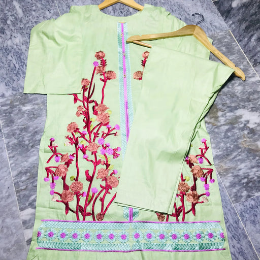 Ready to Wear | Heavy Embroidered Lawn Dress NMG#218