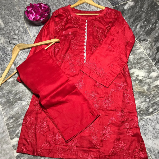Ready to Wear | Heavy Embroidered Lawn Dress NMG#219