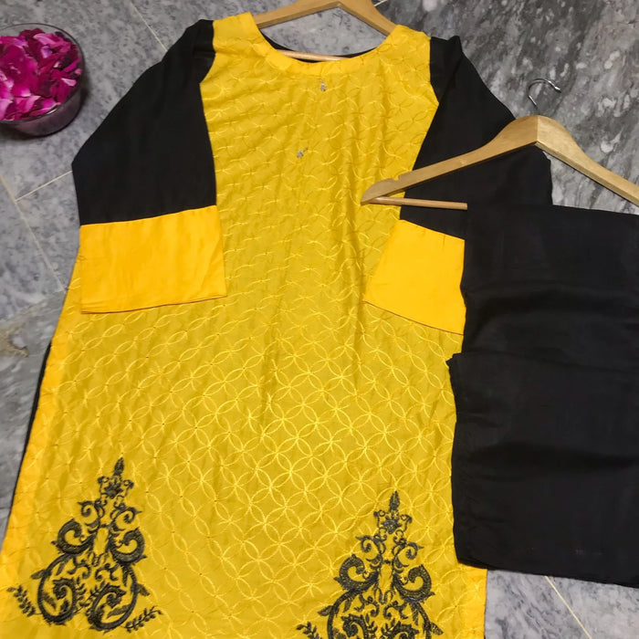 Ready to Wear | Heavy Embroidered Lawn Dress NMG#220