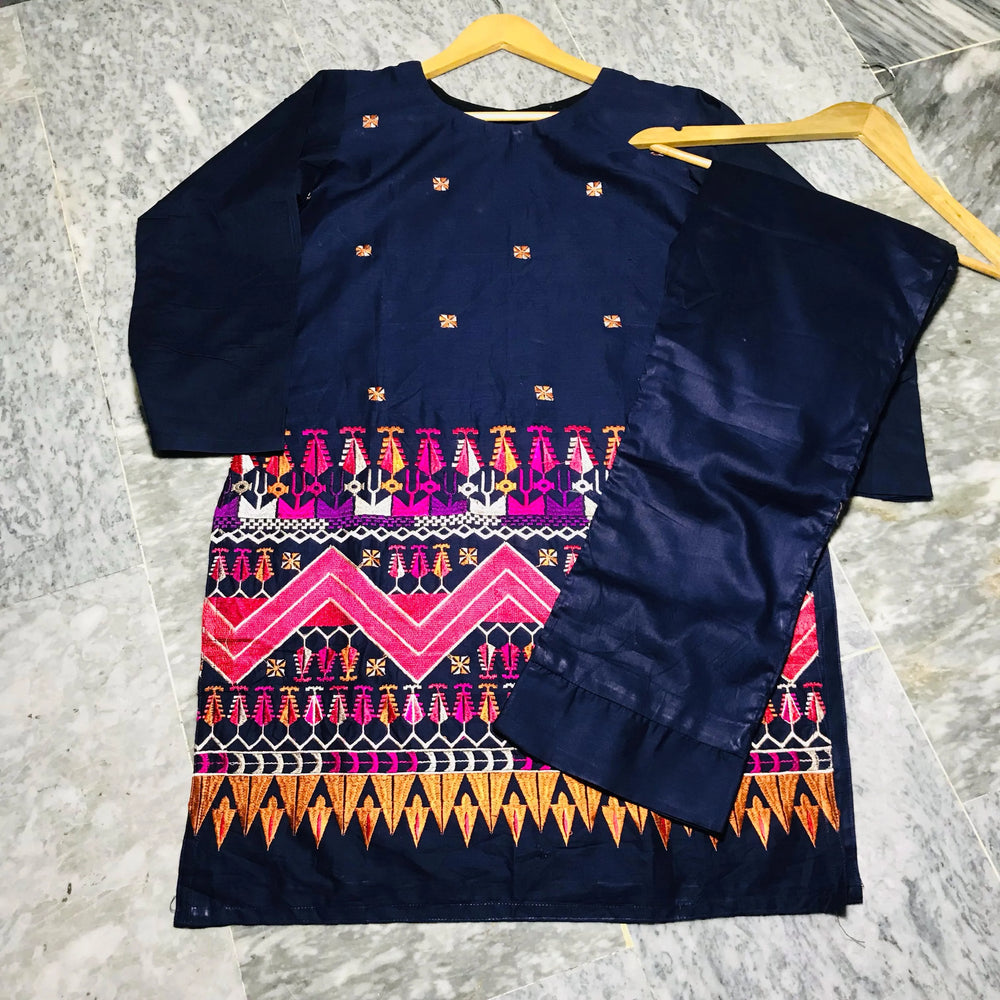 Ready to Wear | Heavy Embroidered Lawn Dress NMG#221