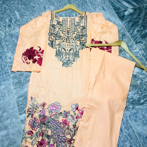 Ready to Wear | Heavy Embroidered Lawn Dress NMG#223