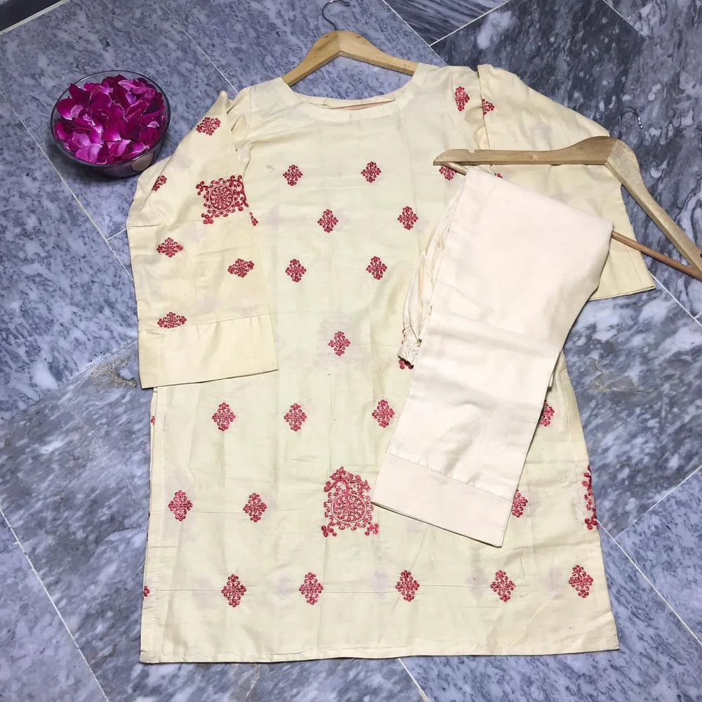 Ready to Wear | Heavy Embroidered Lawn Dress NMG#226