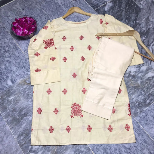 Ready to Wear | Heavy Embroidered Lawn Dress NMG#226