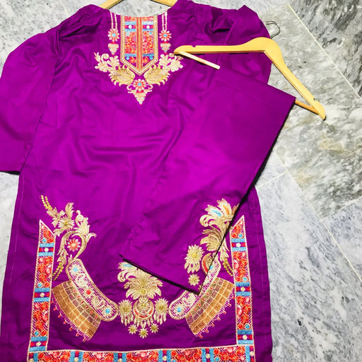 Ready to Wear | Heavy Embroidered Lawn Dress NMG#227