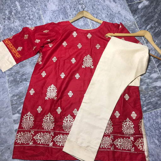 Ready to Wear | Heavy Embroidered Lawn Dress NMG#228
