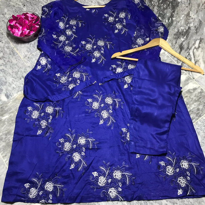 Ready to Wear | Heavy Embroidered Lawn Dress NMG#229