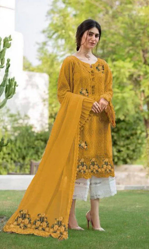 Embroidered Shirt With Bamber Chiffon Embroidered Dupatta - NAB#6736