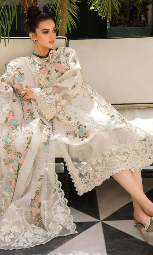 Crimson - 3PC Lawn Heavy Embroidered Chikenkari Suit -NAB#5011