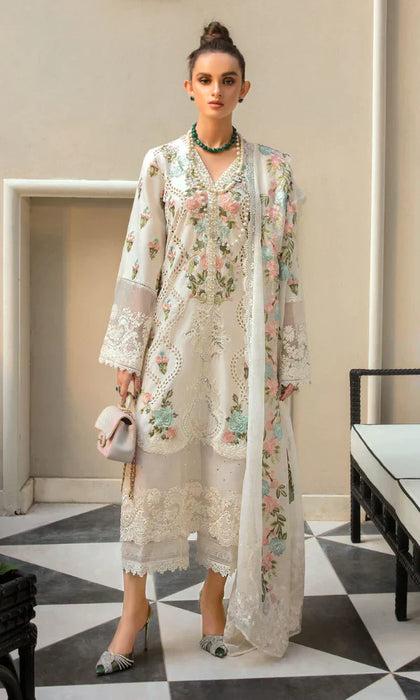 Crimson - 3PC Lawn Heavy Embroidered Chikenkari Suit -NAB#5011