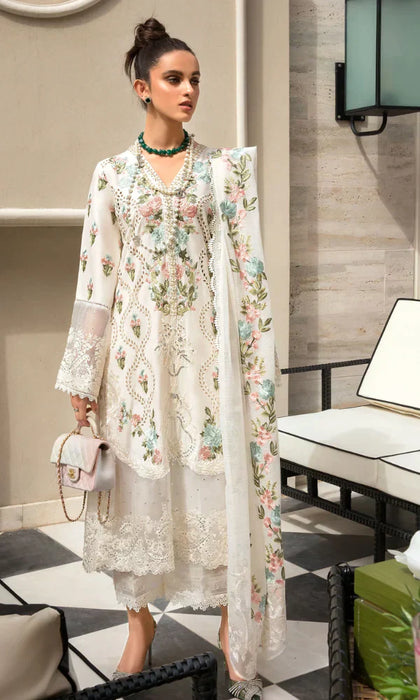 Crimson - 3PC Lawn Heavy Embroidered Chikenkari Suit -NAB#5011