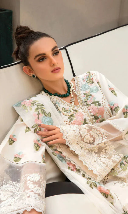 Crimson - 3PC Lawn Heavy Embroidered Chikenkari Suit -NAB#5011